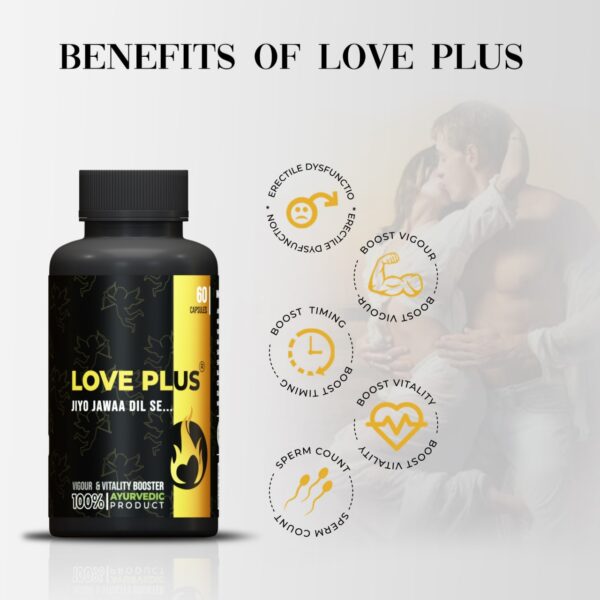 Love Plus – Ayurvedic Formula for Stamina & Long-Lasting Performance (60 Capsules) - Image 4