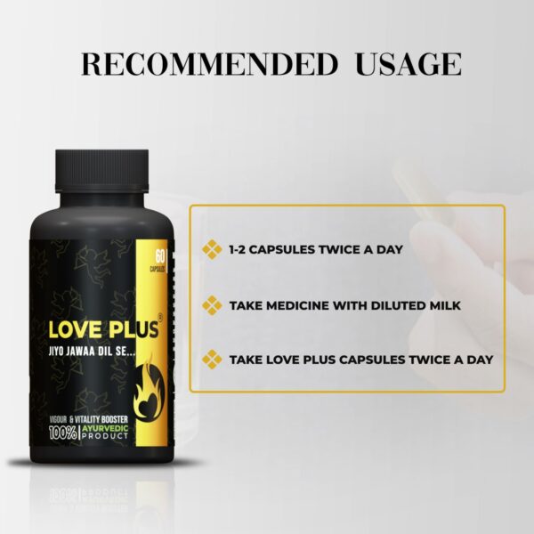 Love Plus – Ayurvedic Formula for Stamina & Long-Lasting Performance (60 Capsules) - Image 3